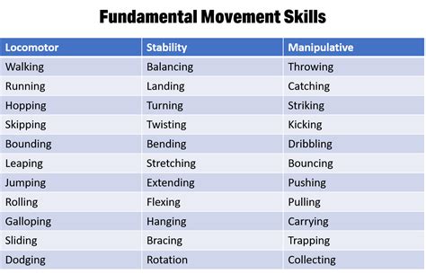 12 fundamental movement skills.